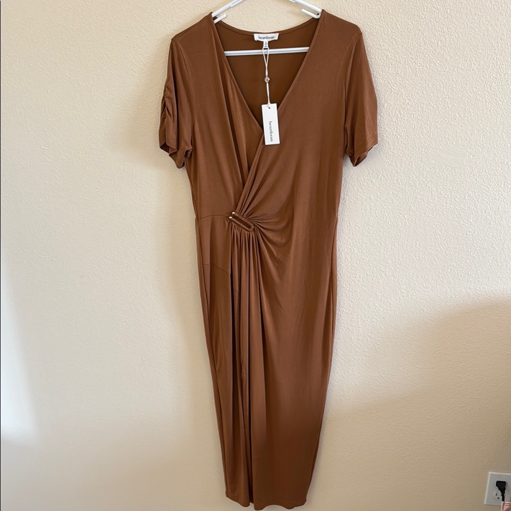 Elegant Brown Midi Dress